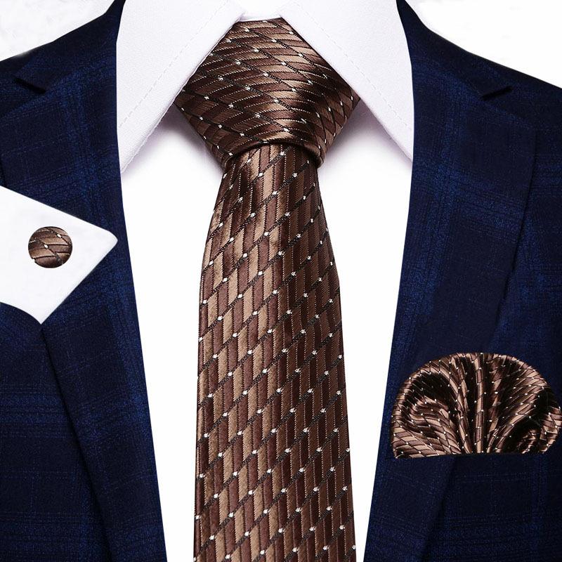Men'S Business Tie Set, Tie Bow Tie Pocket Towel Cufflinks 3-Piece Set