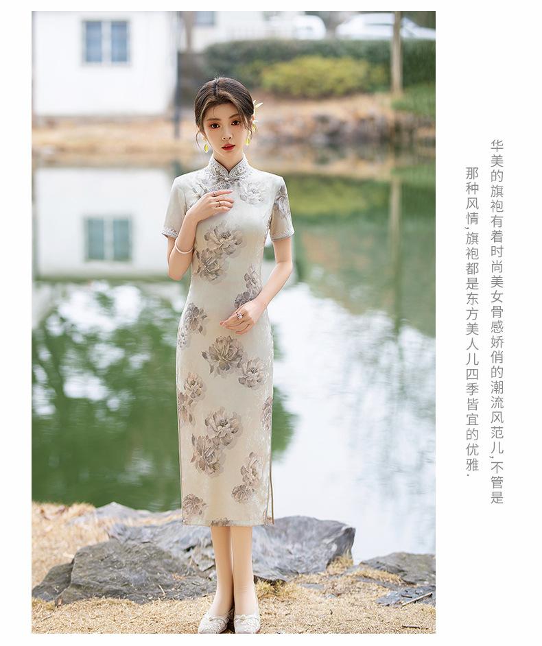 Old Shanghai long cheongsam 1011 spring new new Chinese-style young temperament long-sleeved national style dress