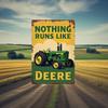 "GreenGold Vintage: John Deere Tractor Distressed Tin Sign | Iconic 'Nothing Runs Like Deere' Decor for Garage Shrines & Barns"