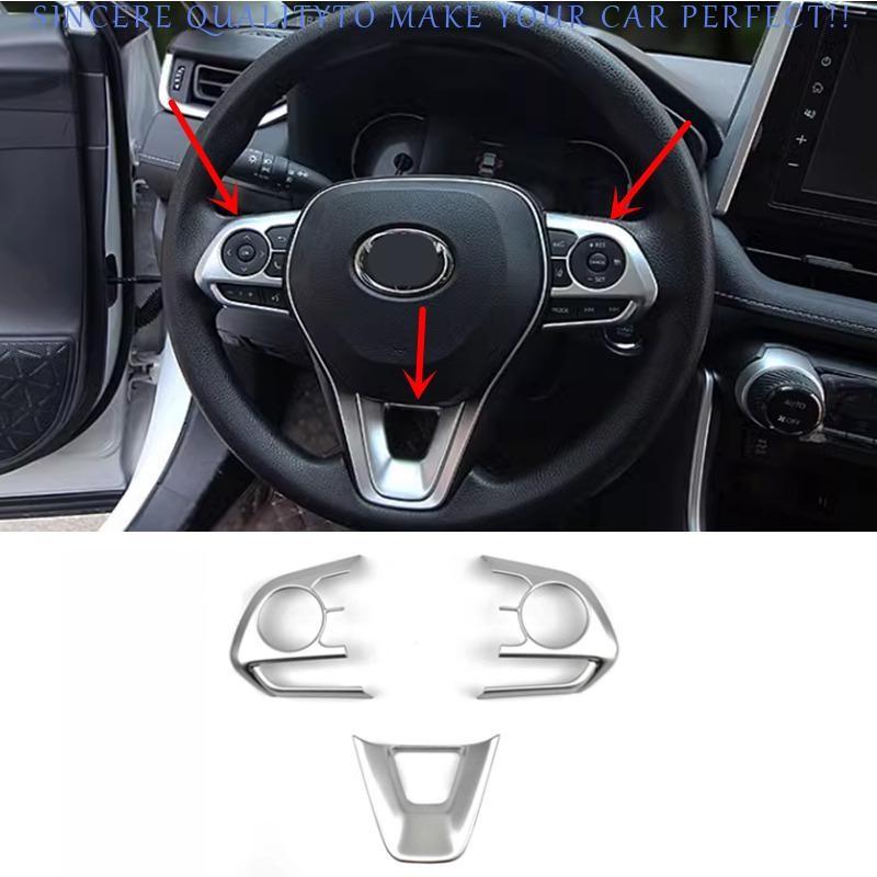 Matte internal Steering Wheel Trim 3pcs For Toyota RAV4 2019-2025