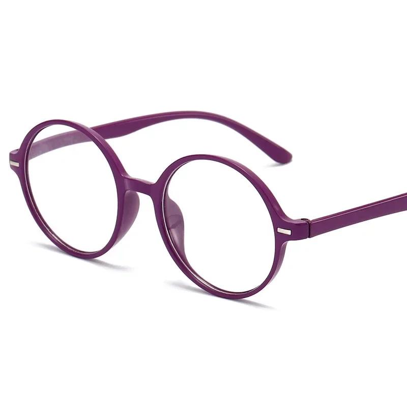 Retro Reading Glasses Ultra Light Round Frame Presbyopia Glasses Women +1.0 To +4.0 Black Fashion HD Eyewear