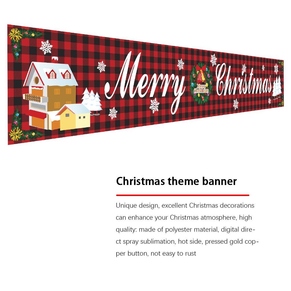 9.7ft Christmas Banner Hanging Background Porch Signs Outdoor Xmas Decor