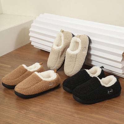 Cozy Non-Slip Winter Cotton Fur Slippers with Thick Soles and Heels