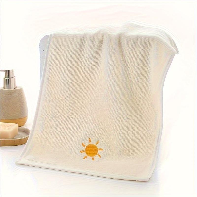2pcs Combination Weather Pattern Soft Pure Cotton Face Towel Suitable for Daily Bathing Use
