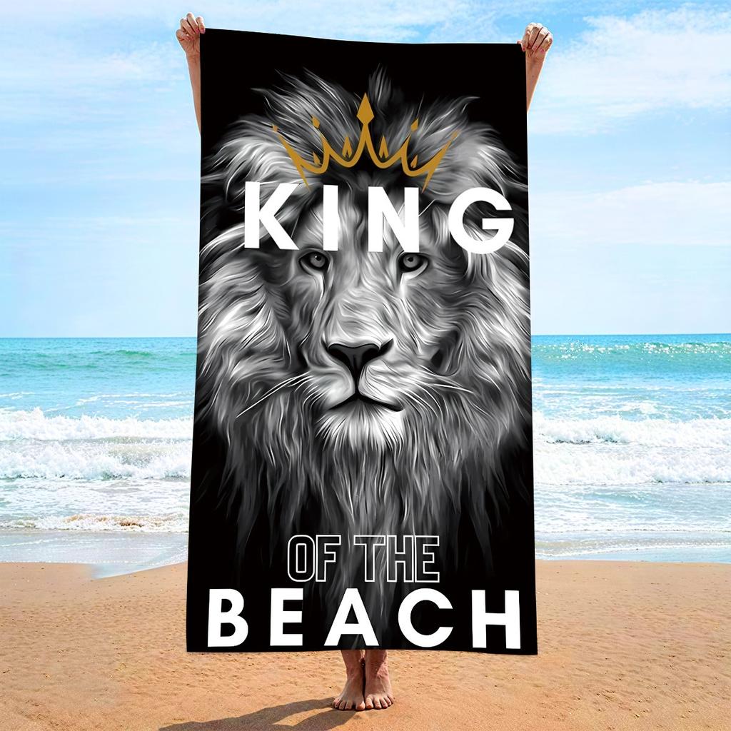 Tropical Dream Letter Print Beach Towel Polyester Green Palm Leaves Quick Dry Bath Towels Summer Vacation Pool Sandproof Blanket