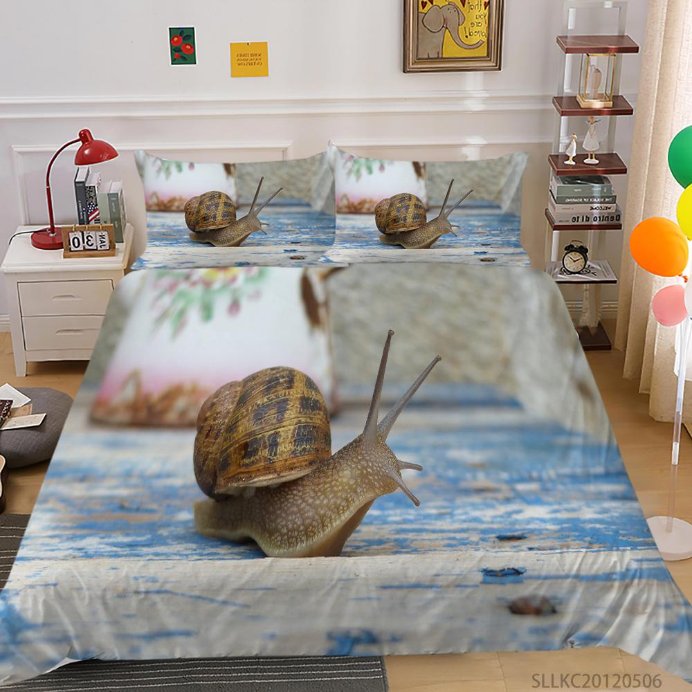 

Постельное белье, комплект 2/3 шт., домашнее постельное белье с улиткой, уникальный дизайн, пододеяльники с насекомыми и наволочками, комплекты постельного белья EU Single 135x200cm