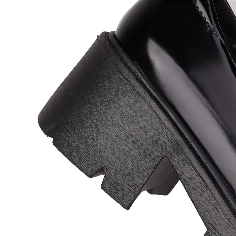 Meotina Escarpins à talons épais et plateforme pour femmes, décoration en métal, bout rond, talons hauts, chaussures pour dames, mocassins à la mode pour le printemps, noir