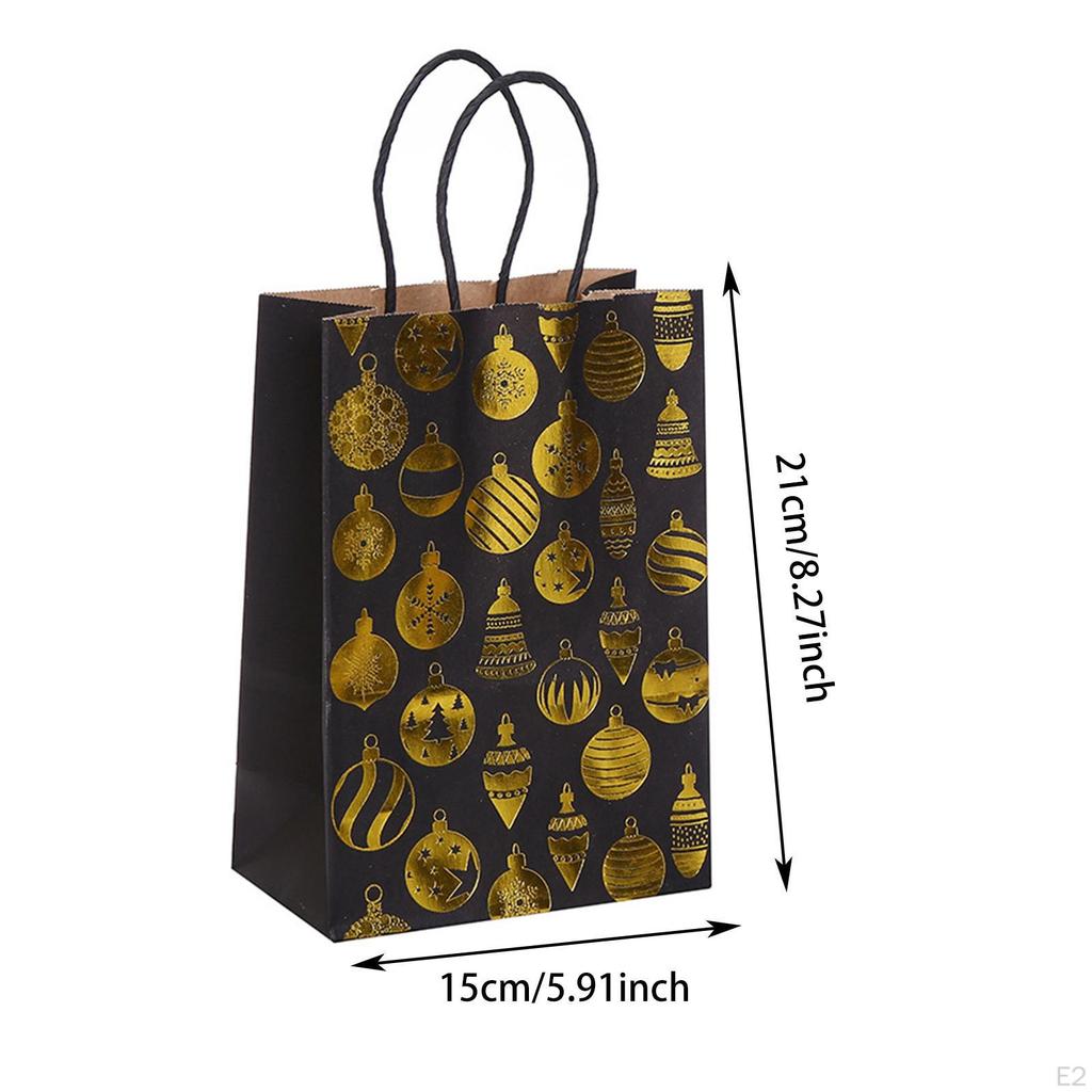 12x Christmas Paper Gift Bags with Handles Candy Goodie Bag for Xmas Holiday