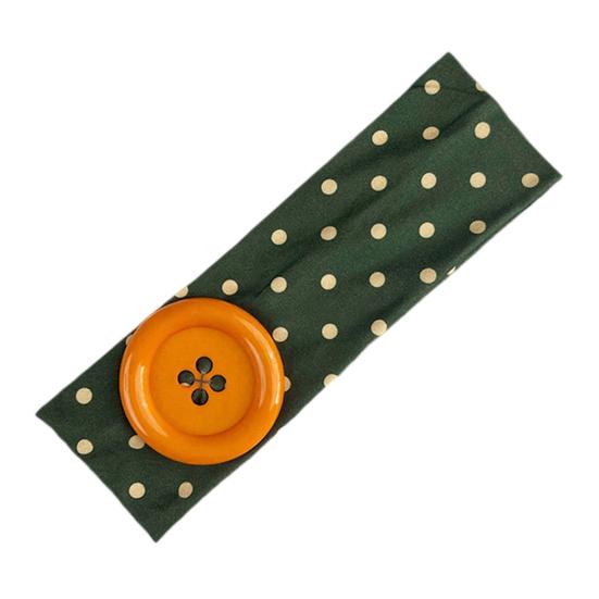 Summer Elastic Headband, Pure Color Dot Print Headband with Button Decor, Versatile Hair Accessories for Daily Party Outing Hair Decoration