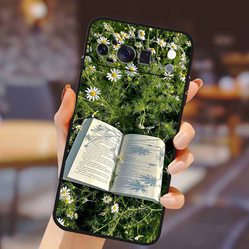 For Google Pixel 10 Pro XL Cover Silicone TPU Phone Case for Pixel10 Pro XL Flowers Gift Para Black Back Soft Protective Capas
