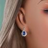 Simple design 925 sterling silver earrings 3.52ct natural kyanite pear 6*8mm gesmtones fine jewelry for women Banquet Party wear