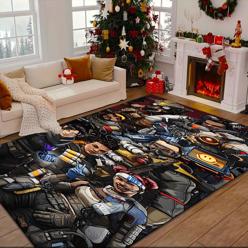 1PC Red Black Apex Rug Game Carpet, Floor Mat for Bedroom Living Room Entryway Rug, Home Decor Idea Gift for Christmas birthday