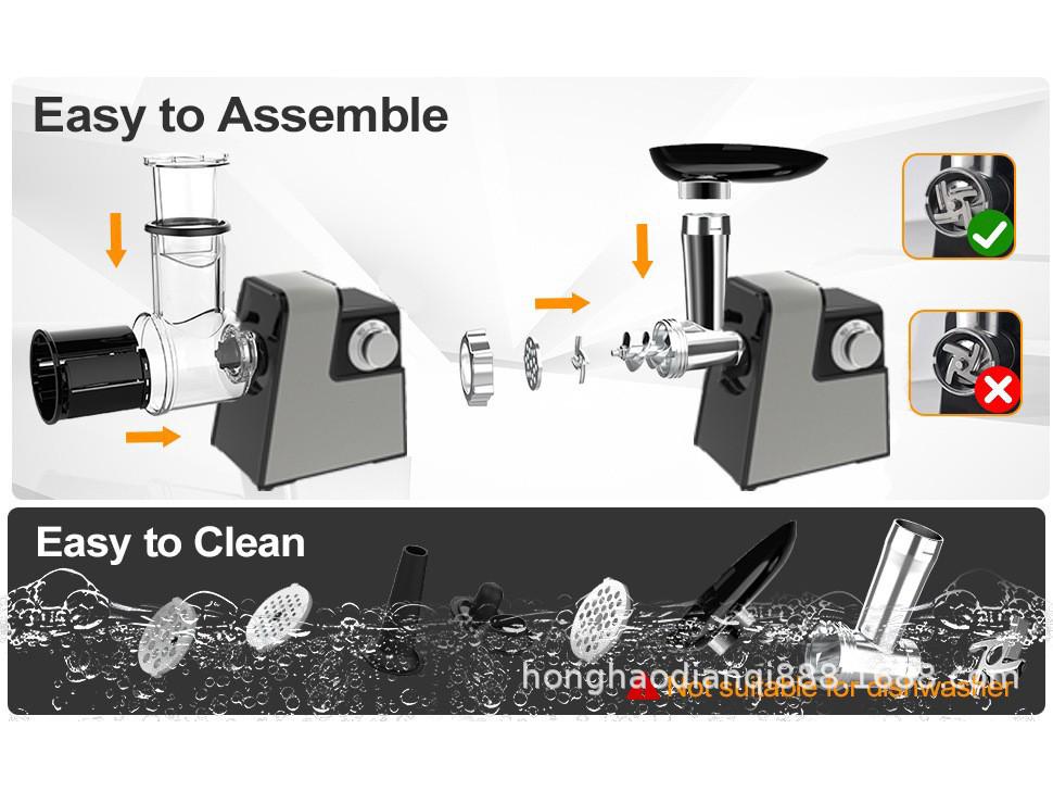 Cross Electric Meat Grinder & Sausage Stuffer with Vegetable Cutter, 220V/110V