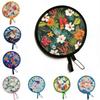 Polyester Handheld Folding Fan Summer Mini Folding Fan Portable Round Foldable Fan  Men Women