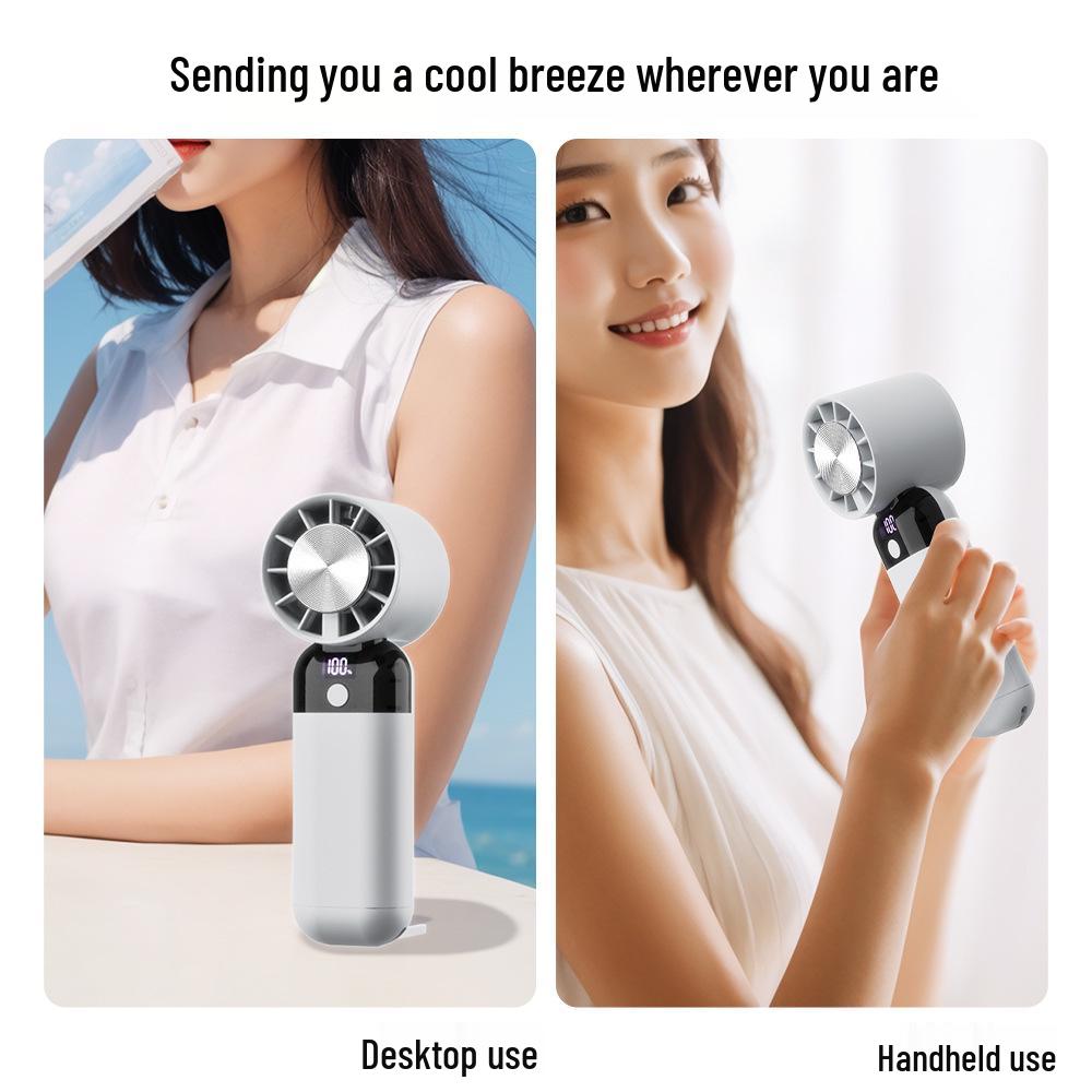 Portable Dual-Use High-Speed Mini Handheld Fan with Digital Display