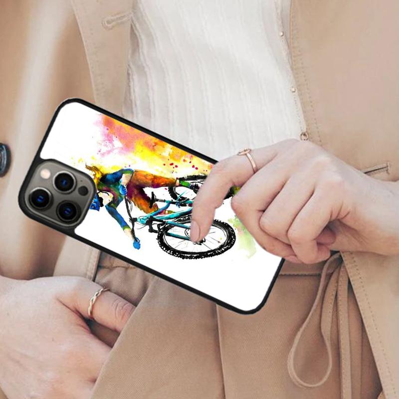 Mountain Bike 2 Watercolour Magnetic Phone Case For APPLE iPhone 17 Air 16 14 13 12 Pro Max 15 Plus Wireless MagSafe Cover