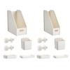 Reading Stand Multi-Grid Desktop Organizer with Elevated Base Rounded Corners to Prevent Book Tipping Macaron Colors for Kids Study Desk Accessory
