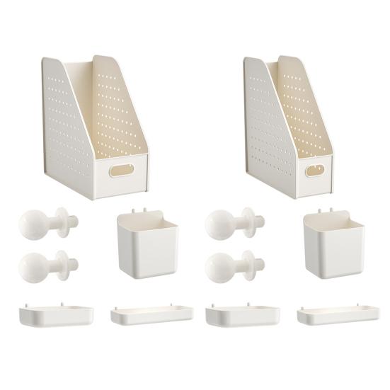 Reading Stand Multi-Grid Desktop Organizer with Elevated Base Rounded Corners to Prevent Book Tipping Macaron Colors for Kids Study Desk Accessory