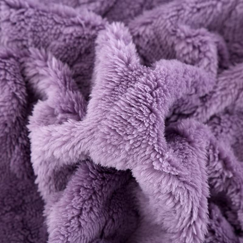 Yume Pajama Fluffy Lounge Dress, Women's Fall/Winter, Fluffy Gown with Wearable Blanket, Pajamas, Sleepwear, Loungewear, Cold Protection (L, Lavender)