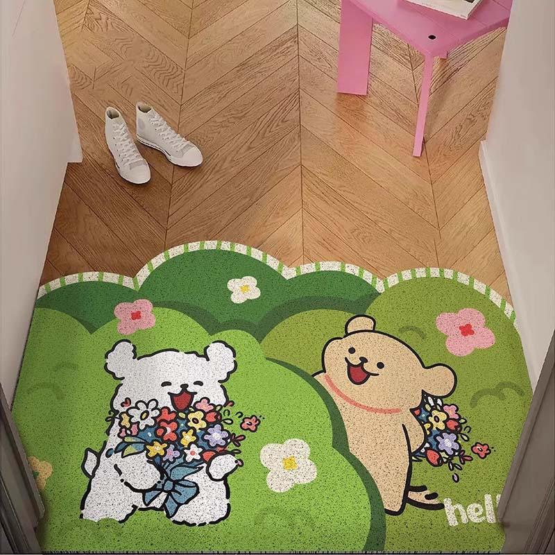 Cartoon Puppy Entry Door Floor Mat Can Be Cut Silk Circle Scraping Mud Rubbing Soil Door Floor Mat Entry Door Mat