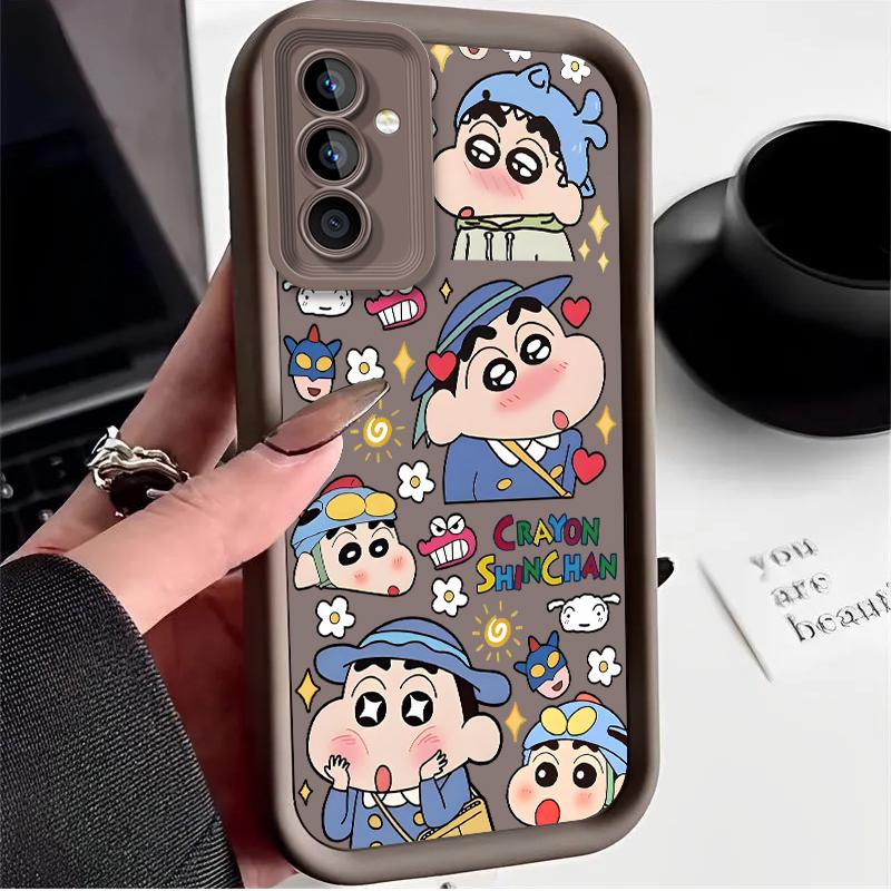 C-Crayon S-ShinChan Case for Samsung Galaxy S25 Ultra Plus S24 S23 S22 S21 S20 FE A73 A72 A71 A56 A55 A54 5G A52 A52S 4G Cover