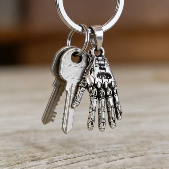 Mekanisk Hand Hänge Steampunk Halsband Hänge Retro Articulerade Fingerleder Robot Hand Berlock Smycken för Män Kvinnor