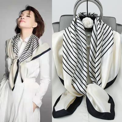 Sciarpe al collo con fazzoletto alla moda da 90 cm Scialli quadrati da donna Avvolge la sciarpa a bandana per le signore