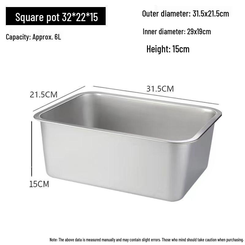 304 Stainless Steel Extra Large Deep Rectangular Self-Service Food Basin with Lid