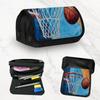 Painting Basketball Blue Orange - Pencil Case, Large Storage Pencil Case, High Capacity Bag Pouch Organizer, Large Storage Organizer for Stationery, P