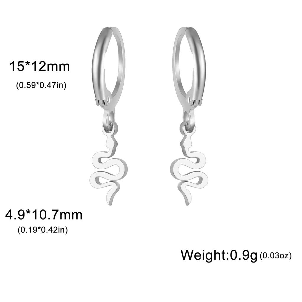 Golden Pendant Hoop Earrings with Heart Hexagon Snake Cross Butterfly Flower Bird Jewelry Gift