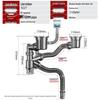 Larsd Kitchen Double Sink Drain Pipe Set