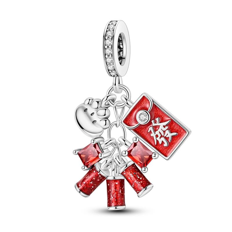 Charms Plata De Ley 925 Evil Blue Eyes Silver Sun Star Elk Dinosaur Flower Charm Women Anniversary DIY Jewelry