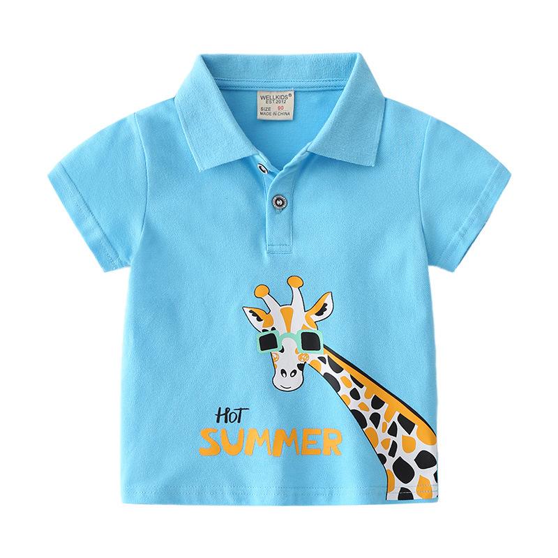 Boys Polo Shirt Short Sleeve Cotton Collared T Shirt Casual Summer Top for Kids