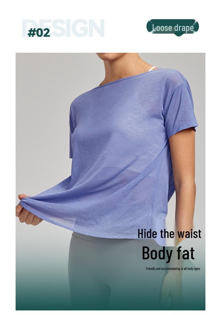 Summer Sport Cover-up: Women's Thin, Drapey, Sexy Back Yoga & Fitness Top
