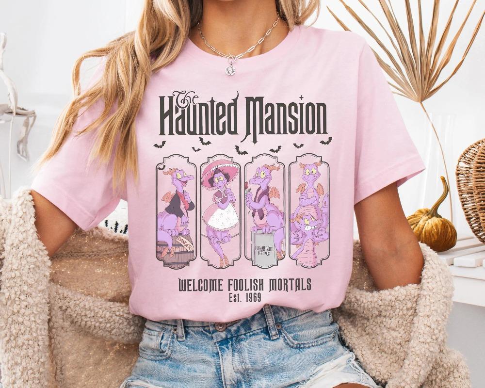Figment Epcot Funny Halloween Shirt Vintage Disney Halloween Haunted Mansion Shirt Welcome Foolish Mortals