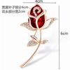 Strass Rode Rozen Bloem Broches voor Vrouwen Elegante Exquise Glanzende Zirkoon Bloem Revers Spelden Bruiloft Feest Badge Sieraden