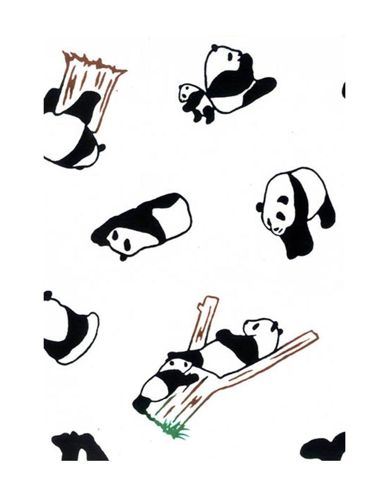 

Tenugui Hand Cotton Made in Japan Giant Panda Design Niwa-zome (Japanese Towel) - Chu-sen (Dyed) - 100% - - белый