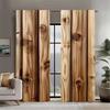 2 Pcs Rustic Wood Grain Print Curtains,suitable for Bedroom,living Room Kitchen Decoration,home Decoration,window Decoration