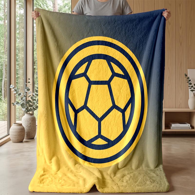 Colombia Football Printed Flannel Blanket Skin Friendly Warm Decorative Throw for Indoor Couch Bed Daily Use