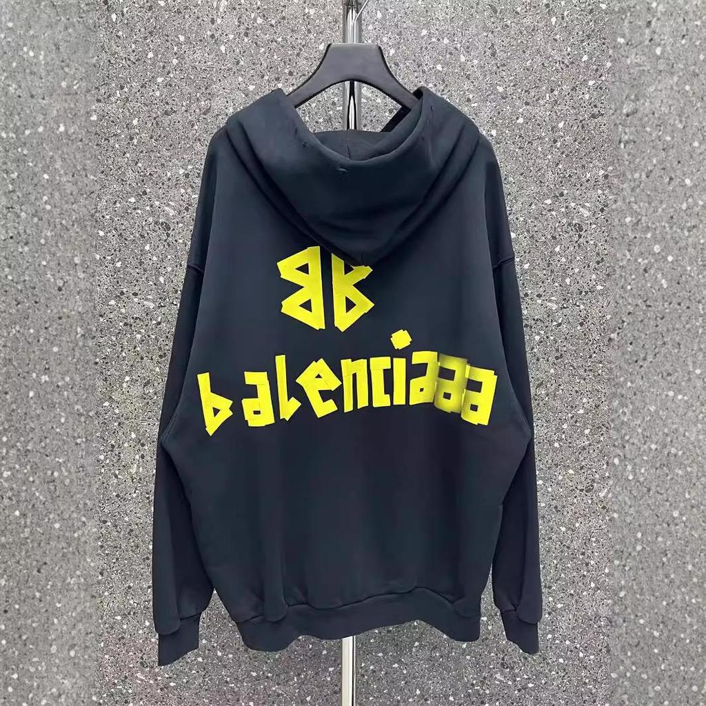 B Marke 23SS Gelbes Logo Unisex Oversized Hoodie