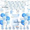 Baby Christening Party Set: Disposable Plates, Napkins, Tablecloth, and Banners