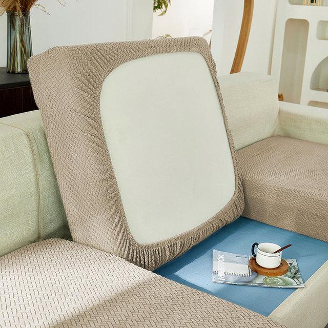

Жаккардовые чехлы на диванные подушки, эластичные нескользящие чехлы на сиденья диванов для гостиной, съемные моющиеся чехлы на диваны для домашнего декора 2RD (95-135cm) бежевый