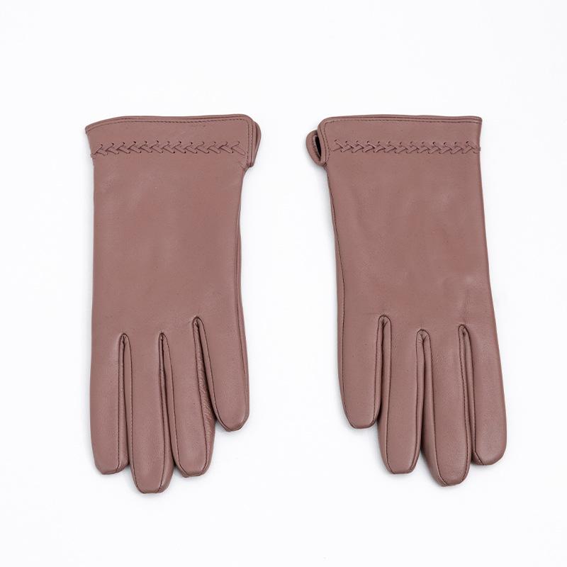 Pink Genuine Leather Gloves for Women Are Popular Fashionable and Simple Providing Warmth and Protection for Commuting In Winter
