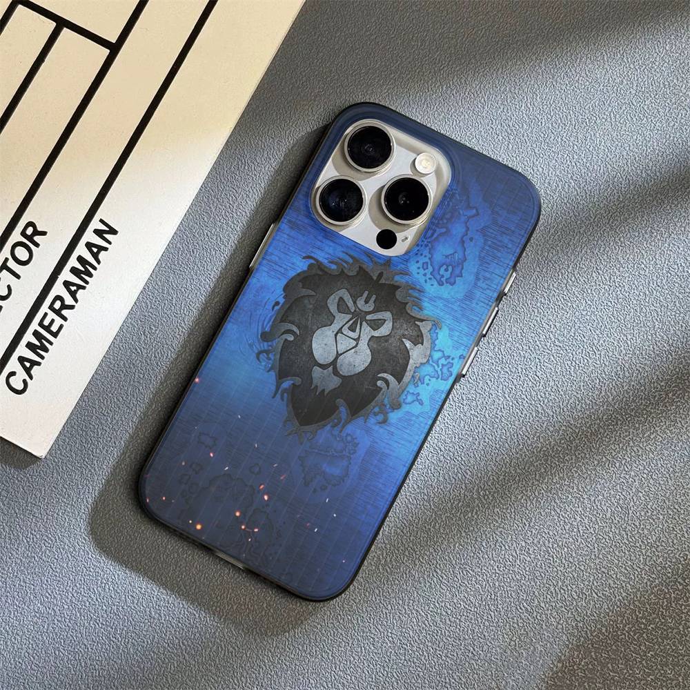 W-World Of W-Warcraft Game Retro Corrugated Pattern For IPhone 17 16 15 14 13 12 11 16 Pro Max Plus Pro Non-slip Phone Cover