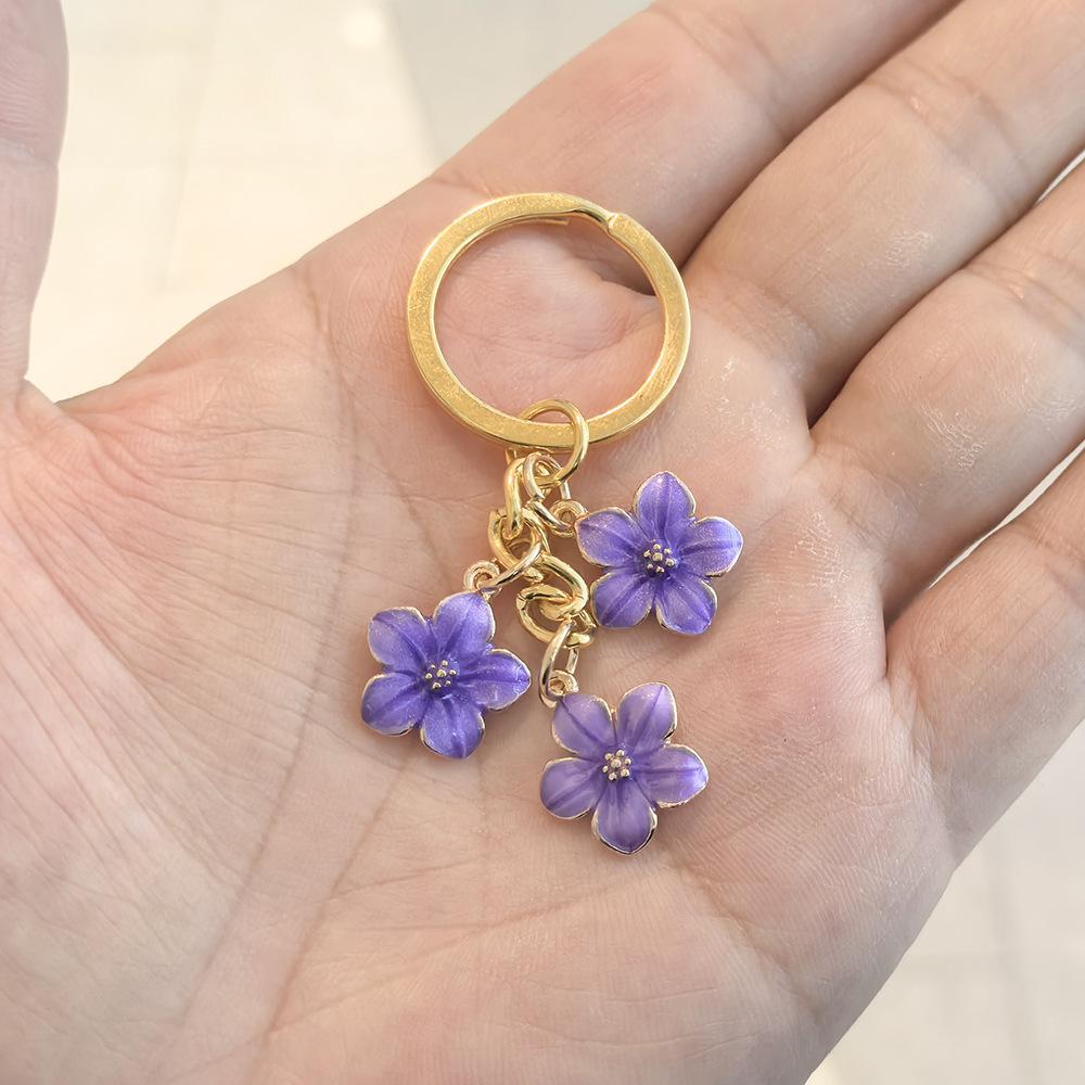 Cherry Blossom Keychain Simple Flower Pendant for Phone and Bag Decoration Couple Family Keychain Pendant