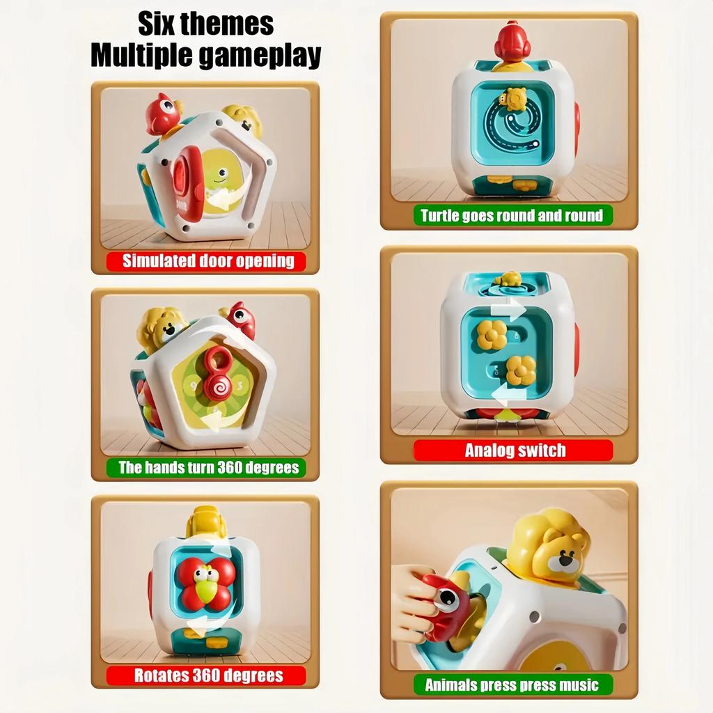5 In 1 Baby Busy Board Cube Montessori Sensory Toys for Toddlers Learning Fine Motor Skills Education Learning Activity Toys