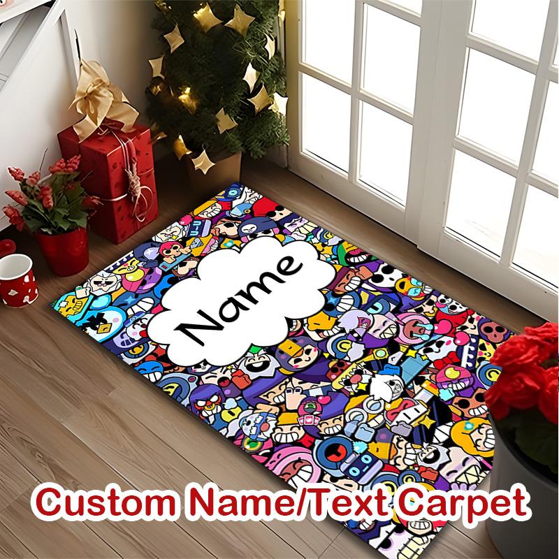 1pc Mixed Cartoon Characters Carpet for Room Floor Mat, Comfortable Office Chair Printed Area Rug, Beautiful Hotel Rug