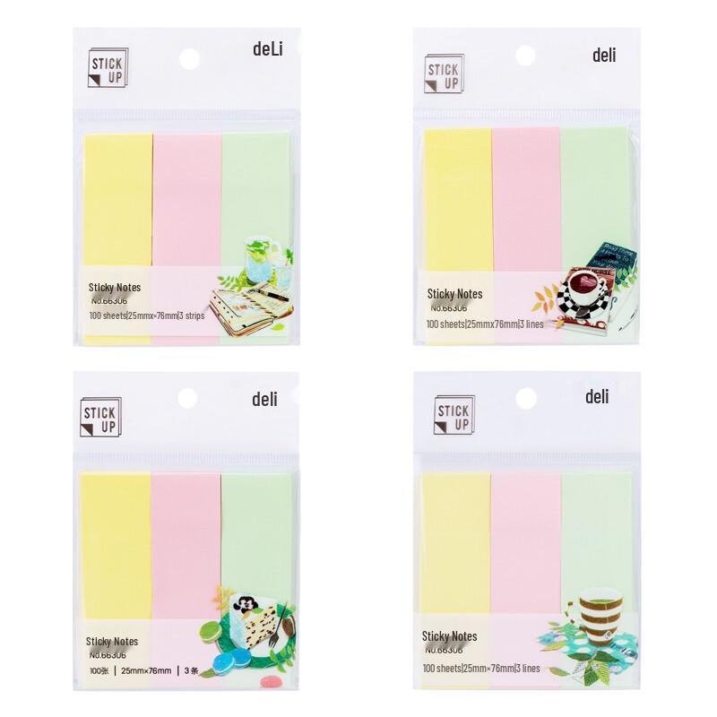 Deli 66306 Assorted Sticky Notes Pack