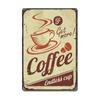 Vintage Fresh Coffee Plaque Metal Tin Sign Retro Drink Coffee Poster Wall Stickers for Cafe Shop Restaurant Home Room Decor