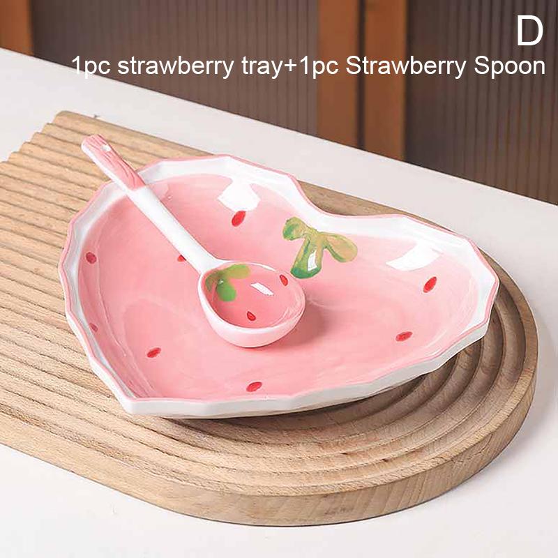 

Чаша для клубники, набор ложек, тарелок, красивая миска в форме сердца для девушки, салатница, десерт, бытовая посуда
